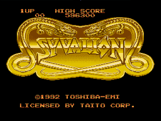 Syvalion title screen for Super Nintendo